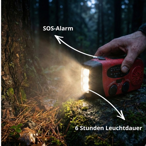 Licht & SOS-Alarm für den Notfall